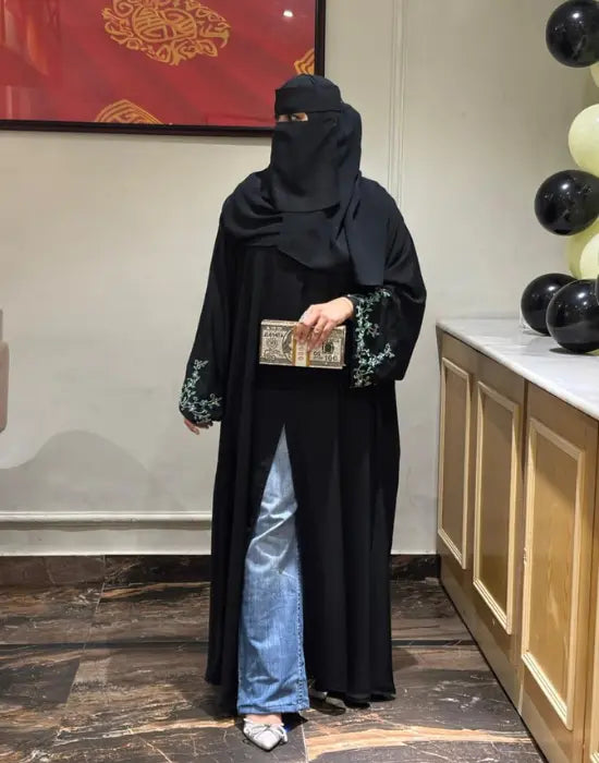 Emerald Abaya – Elegant Handwork Sleeve Abaya for Women