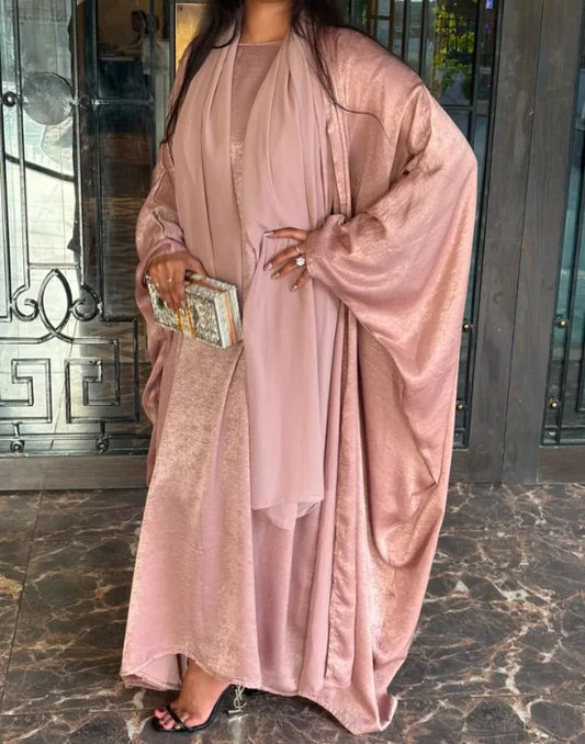 Amirah Pink Abaya – Elegant Modest Wear with Soft Feminine Charm