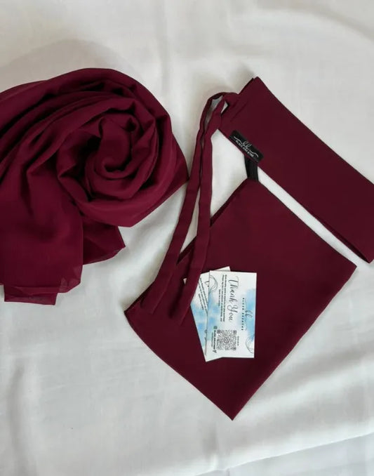 Food Veil Colored Saudi Niqab Sets – Matching Hijab with Eating Flap