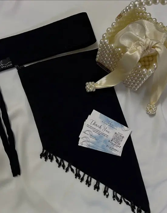 V-Shape Handwork Saudi Niqab – Elegant Breathable Face Veil